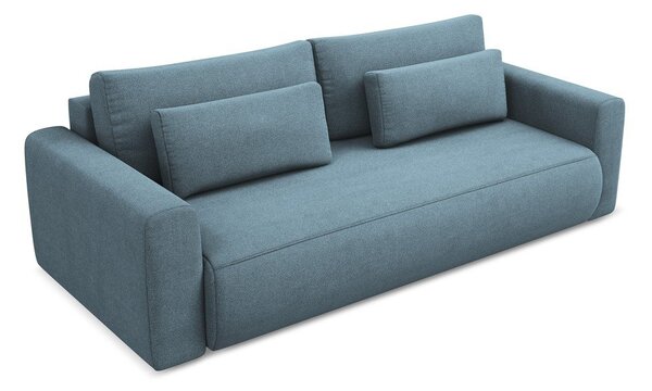 Jasnoniebieska rozkładana/ze schowkiem sofa 238 cm Kapua – Makamii