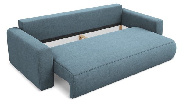 Jasnoniebieska rozkładana/ze schowkiem sofa 238 cm Kapua – Makamii