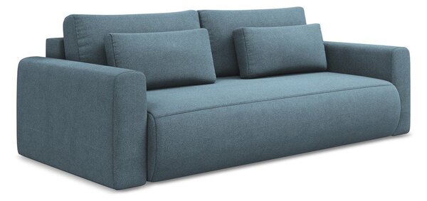 Jasnoniebieska rozkładana/ze schowkiem sofa 238 cm Kapua – Makamii
