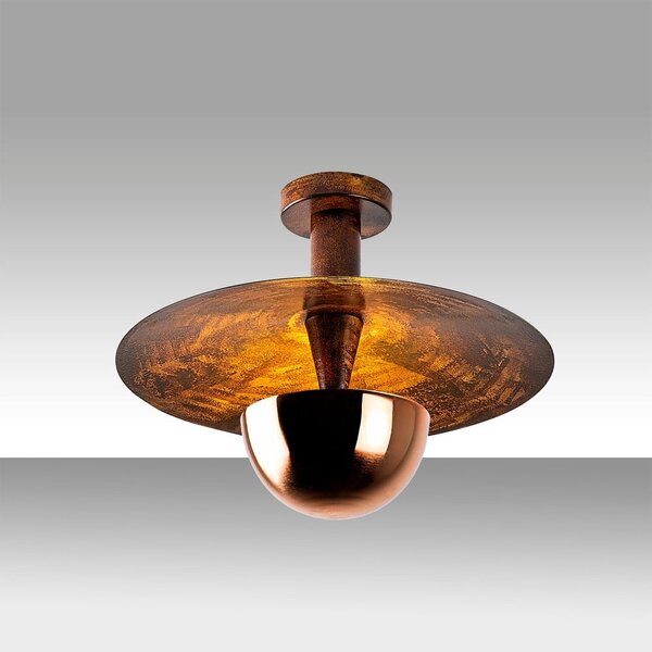 Lampa sufitowa w kolorze miedzi z metalowym kloszem ø 38 cm Kurt – Opviq lights