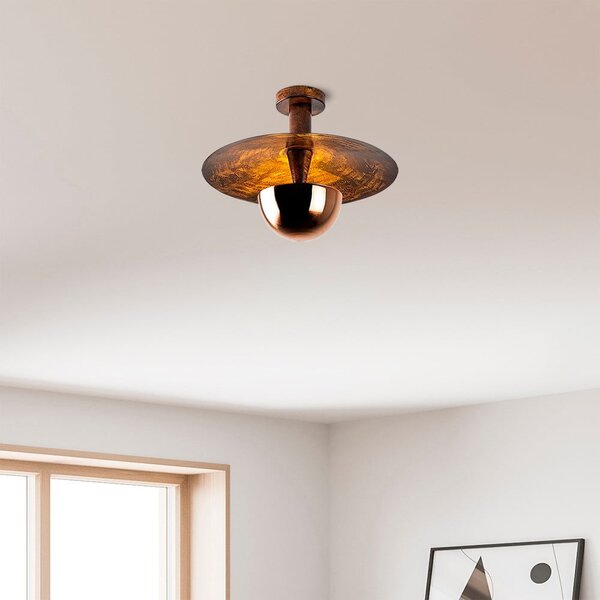 Lampa sufitowa w kolorze miedzi z metalowym kloszem ø 38 cm Kurt – Opviq lights