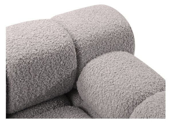 Jasnoszary narożnik modułowy z materiału bouclé (prawostronny) Bellis – Micadoni Home