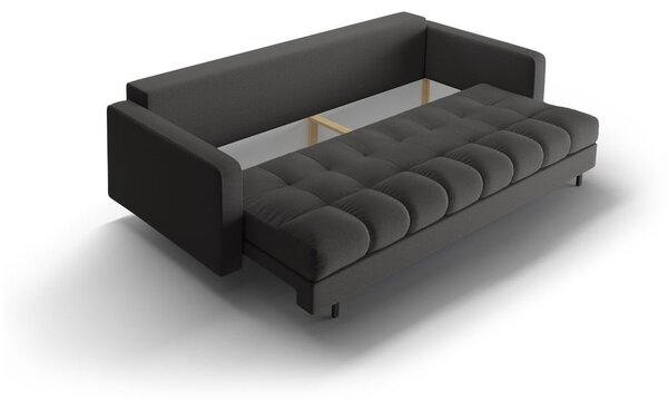 Ciemnoszara rozkładana sofa ze schowkiem 222 cm Bali – Cosmopolitan Design