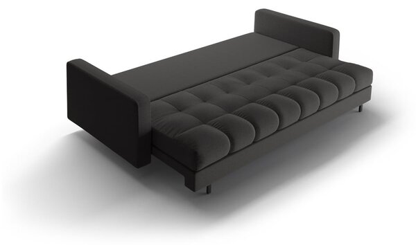 Ciemnoszara rozkładana sofa ze schowkiem 222 cm Bali – Cosmopolitan Design