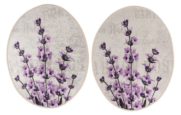 Fioletowo-beżowe dywaniki łazienkowe zestaw 3 szt. 60x100 cm Lavender – Foutastic