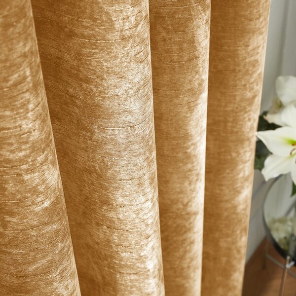 Żółte zasłony termiczne z szenilu zestaw 2 szt. 117x183 cm Selene Luxury Chenille – Hyperion