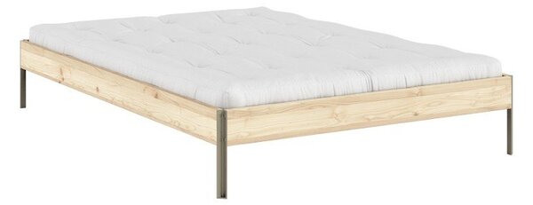 Łóżko dwuosobowe z litego drewna sosnowego bez zagłówka ze stelażem 180x200 cm w naturalnym kolorze Core – Karup Design