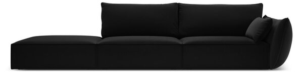 Czarna aksamitna sofa prawostronna 264 cm Vanda – Mazzini Sofas