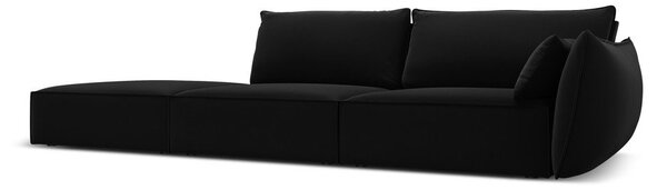 Czarna aksamitna sofa prawostronna 264 cm Vanda – Mazzini Sofas