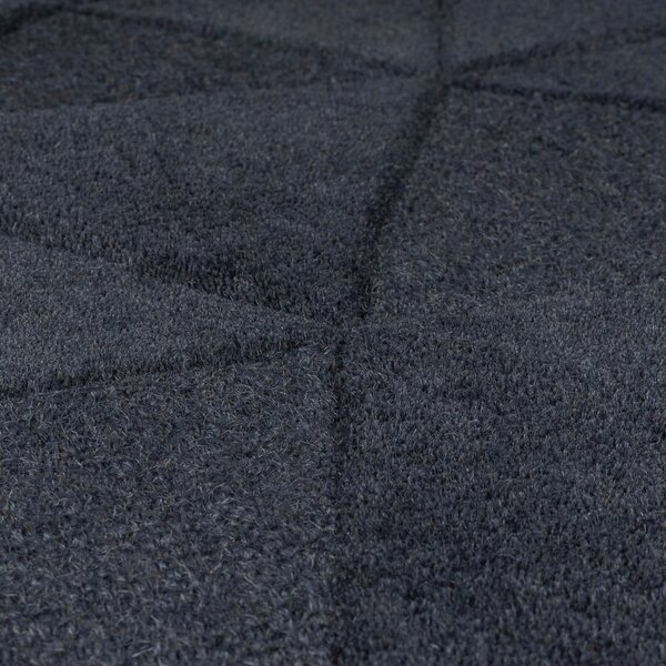 Antracytowy wełniany okrągły dywan tkany ręcznie ø 160 cm Shard Charcoal – Flair Rugs