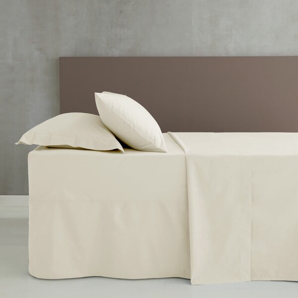 Kremowe prześcieradło z perkalu 180x260 cm Easy Iron Percale – Catherine Lansfield