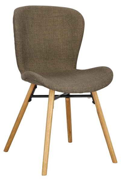 Krzesło tapicerowane drewniane khaki boho do jadalni salonu 82,5 cm