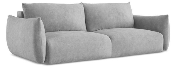 Jasnoszara rozkładana sofa z tkaniny szenilowej 230 cm Leila – Makamii