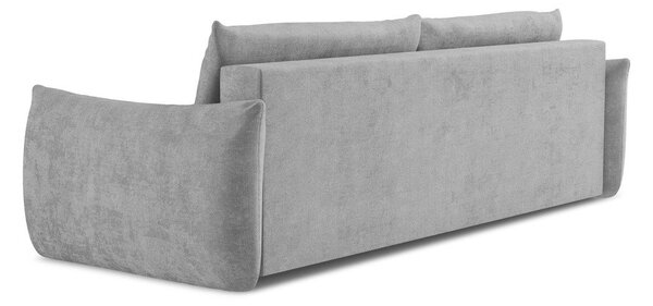 Jasnoszara rozkładana sofa z tkaniny szenilowej 230 cm Leila – Makamii