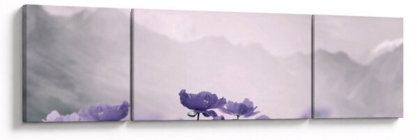 Obraz - Fioletowe kwiaty w górach (170x50 cm)