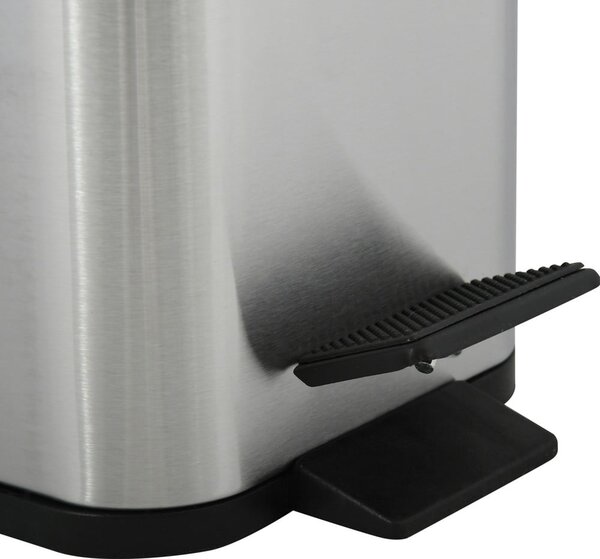 Stalowy kosz na śmieci z pedałem w kolorze matowego srebra 5 l Erik – Spirella