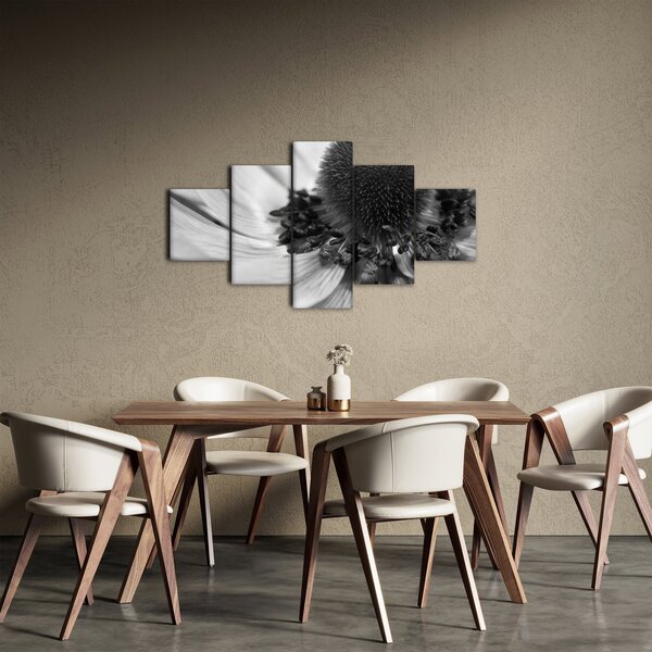 Obraz - Kwiat w czerni i bieli (125x70 cm)