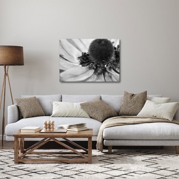 Obraz - Kwiat w czerni i bieli (70x50 cm)