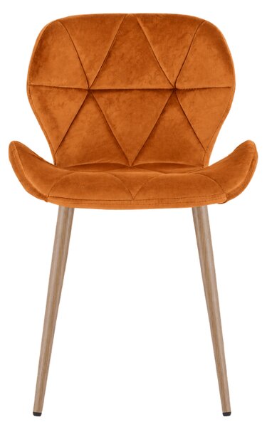 Krzesło jadalniane MANGO VELVET, terakota