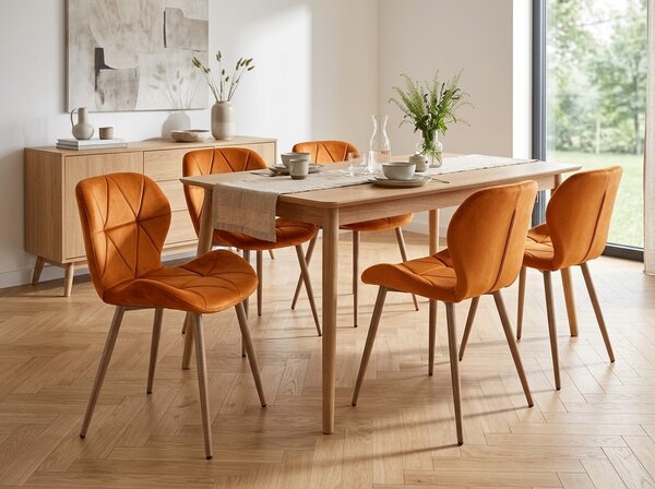 Krzesło jadalniane MANGO VELVET, terakota