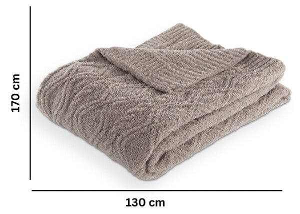 Szarobrązowy koc z mikropluszu 130x170 cm Aspen – Tiseco Home Studio