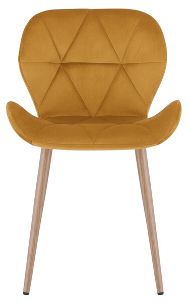 Krzesło jadalniane MANGO VELVET, musztardowe
