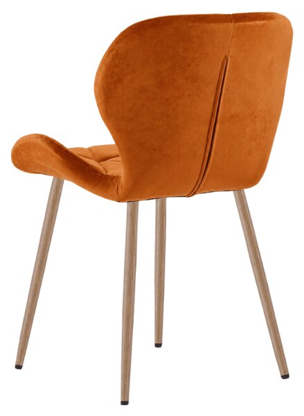 Krzesło jadalniane MANGO VELVET, terakota