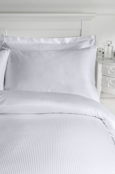 Szara pościel jednoosobowa 135x200 cm Satin Stripe – Catherine Lansfield