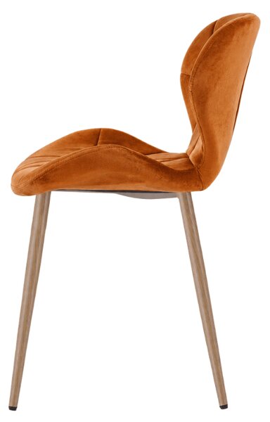 Krzesło jadalniane MANGO VELVET, terakota