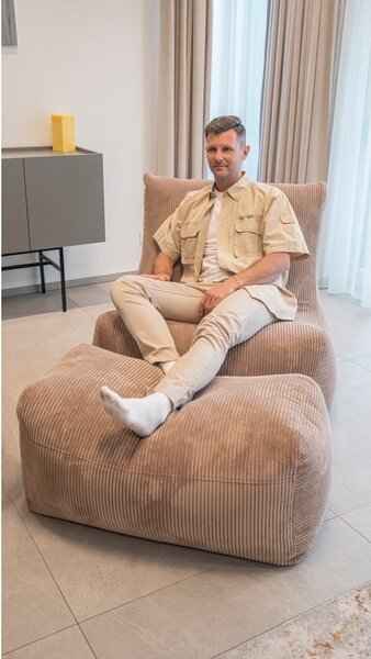 Ceglasty sztruksowy worek do siedzenia Plus 100 Lounge – SLOWDOWN