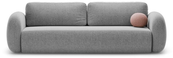 Jasnoszara rozkładana/ze schowkiem sofa z tkaniny szenilowej 262 cm Tonale – Cosmopolitan Design