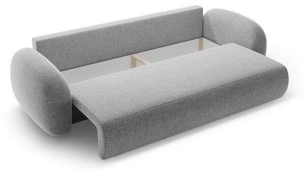 Jasnoszara rozkładana/ze schowkiem sofa z tkaniny szenilowej 262 cm Tonale – Cosmopolitan Design