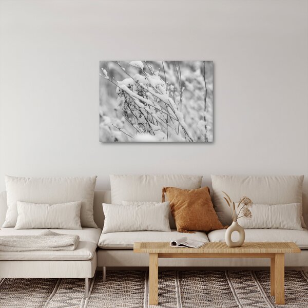 Obraz - Ośnieżone gałęzie (70x50 cm)