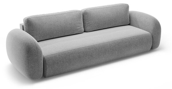 Jasnoszara rozkładana/ze schowkiem sofa z tkaniny szenilowej 262 cm Tonale – Cosmopolitan Design