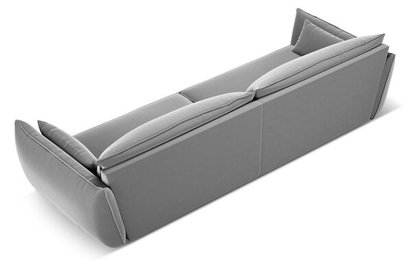 Jasnoszara aksamitna sofa 248 cm Vanda – Mazzini Sofas