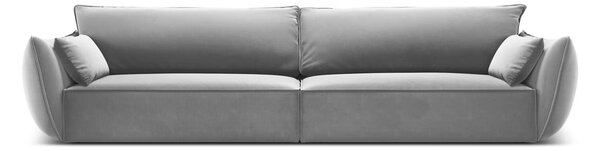 Jasnoszara aksamitna sofa 248 cm Vanda – Mazzini Sofas