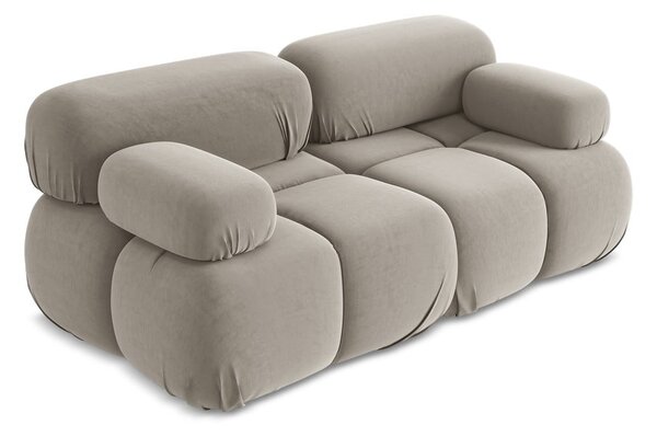Beżowa aksamitna sofa modułowa 190 cm Lokua – Makamii