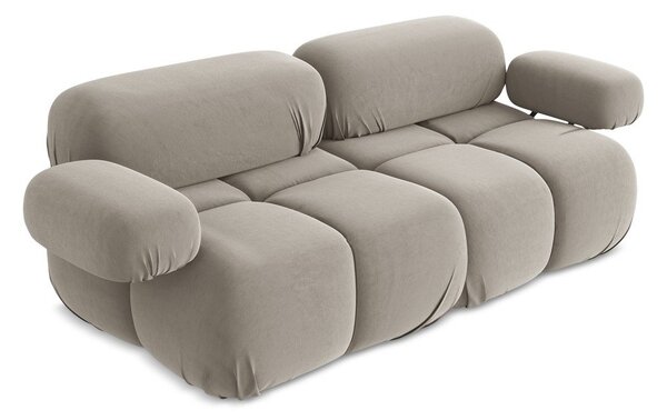 Beżowa aksamitna sofa modułowa 190 cm Lokua – Makamii