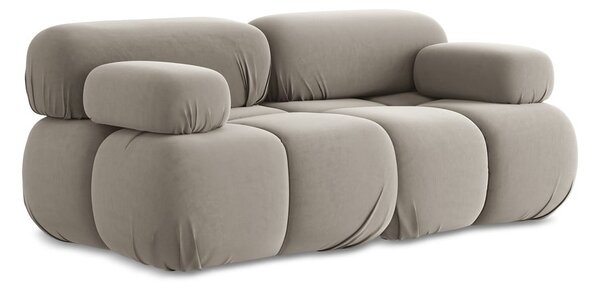 Beżowa aksamitna sofa modułowa 190 cm Lokua – Makamii