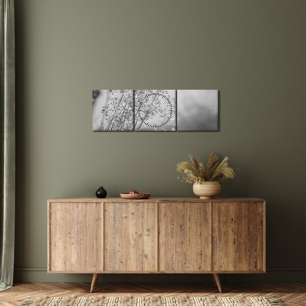 Obraz - Łąka po deszczu (z zegarem) (90x30 cm)