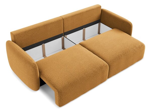Pomarańczowa rozkładana/ze schowkiem sofa 238 cm Kalena – Makamii
