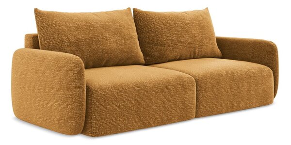 Pomarańczowa rozkładana/ze schowkiem sofa 238 cm Kalena – Makamii