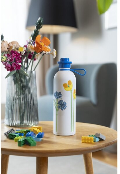 Biało-niebieski termos dla dzieci 560 ml Meadow Flowers – LEGO®