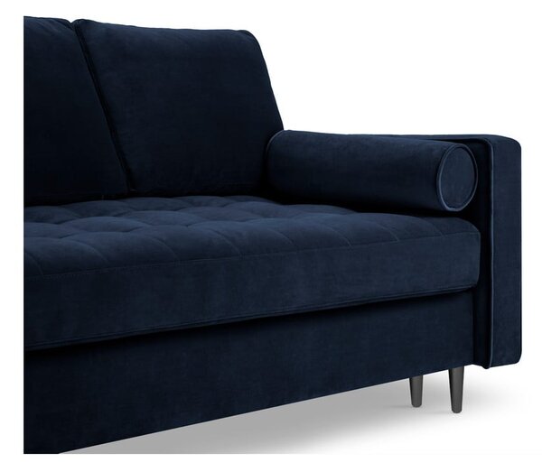 Niebieska aksamitna rozkładana sofa Milo Casa Santo