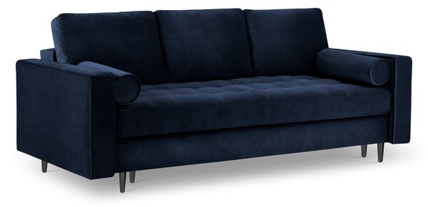 Niebieska aksamitna rozkładana sofa Milo Casa Santo