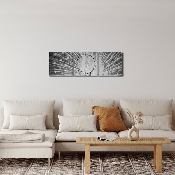 Obraz - Biały paw (z zegarem) (90x30 cm)