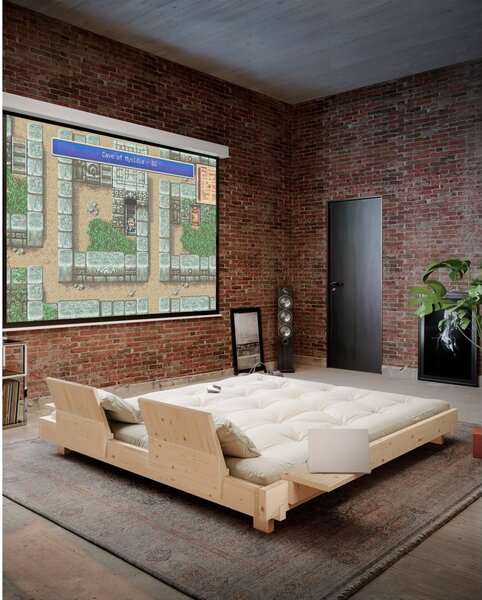 Łóżko dwuosobowe z litego drewna sosnowego ze stelażem 180x200 cm Social Bed – Karup Design
