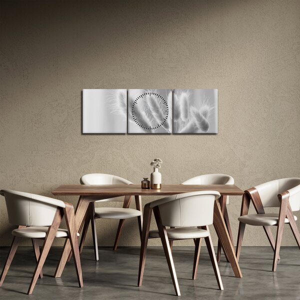 Obraz - Trawa z króliczym ogonkiem (z zegarem) (90x30 cm)