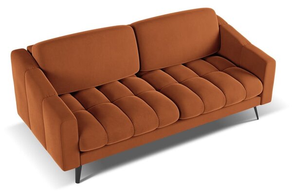 Pomarańczowa aksamitna sofa 202 cm Nalu – Makamii