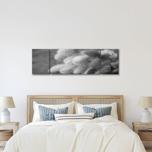 Obraz - trawa z króliczym ogonkiem na stole (170x50 cm)